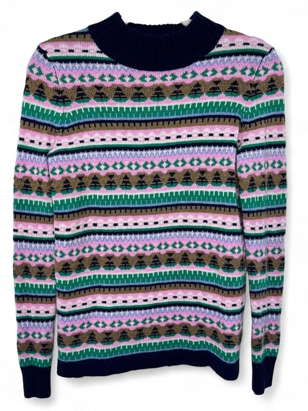 J.Crew Fair Isle Sweater Multicolor Lambswool Blend Nordic Knit